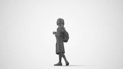 3D human model girl kids, photogrammetry scanned person for archviz, square thumbnail