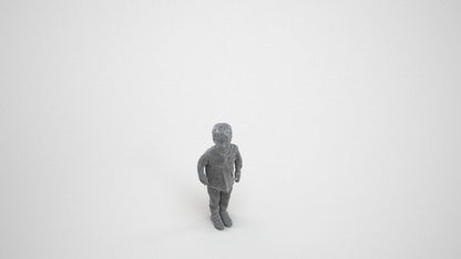 scanned 3D boy casual kids, photogrammetry people for Enscape and V-Ray, wireframe three-quarter view