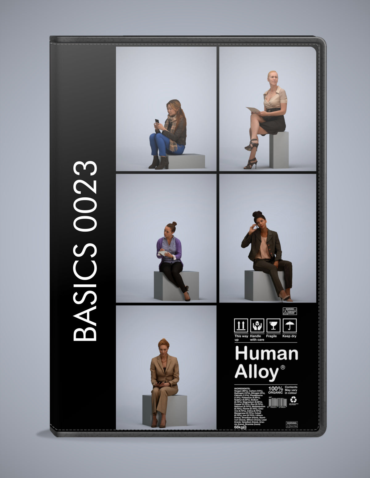 scanned 3D people sitting collection, 5 photogrammetry models for Enscape and V-Ray