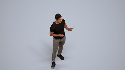 realistic 3D people man casual standing, render-ready for V-Ray and Corona, FBX OBJ, back view render
