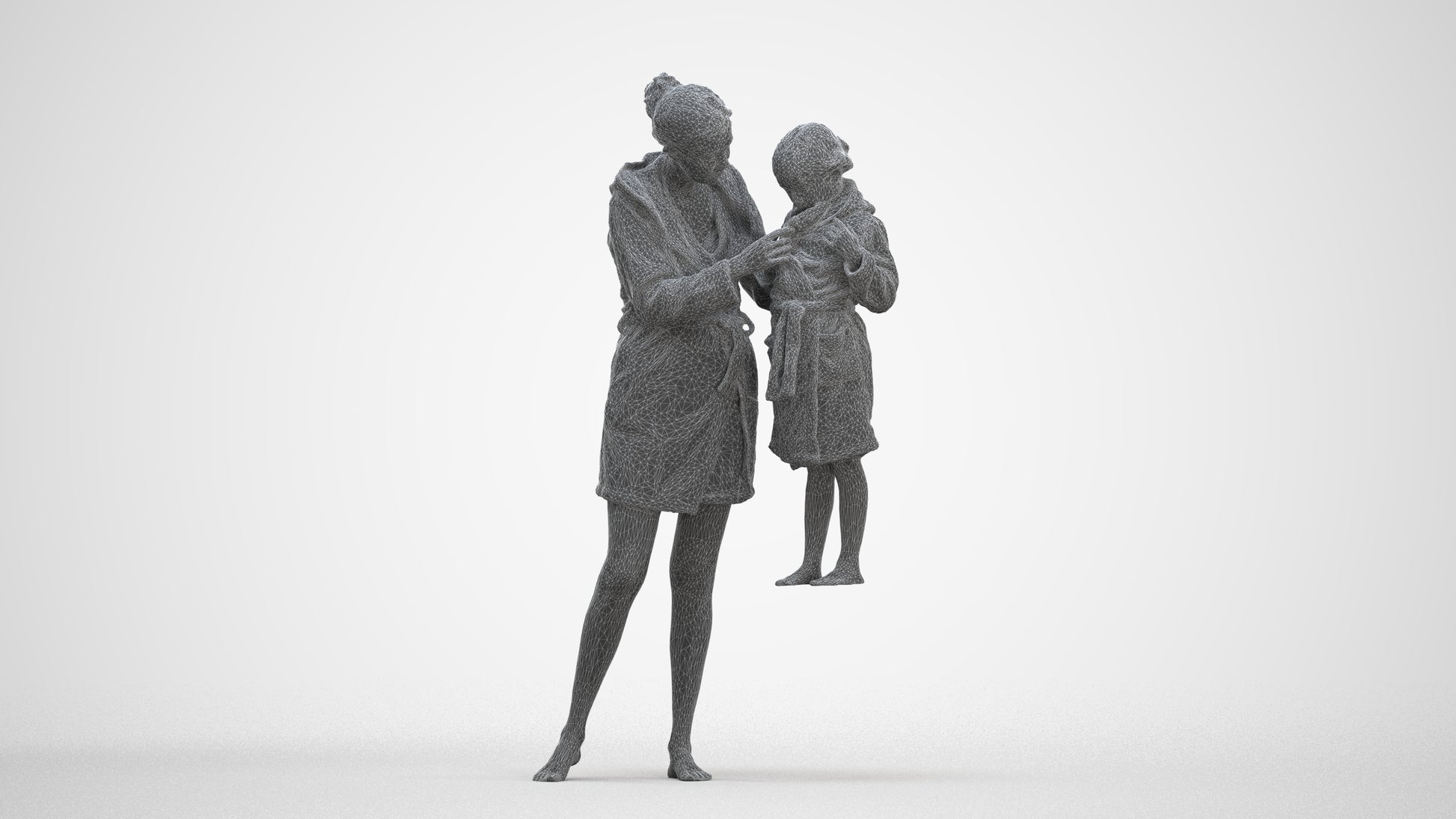 realistic 3D people girl casual kids, render-ready for V-Ray and Corona, FBX OBJ, three-quarter front view render