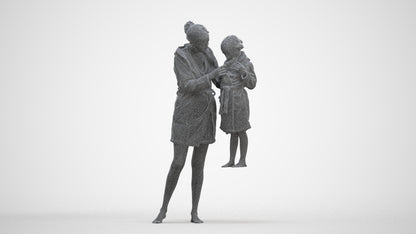 realistic 3D people girl casual kids, render-ready for V-Ray and Corona, FBX OBJ, three-quarter front view render