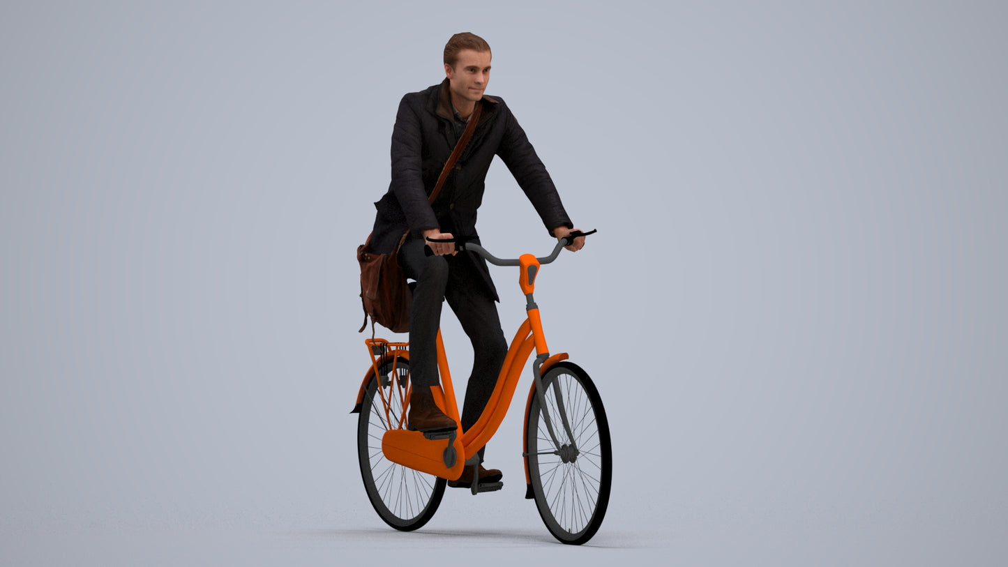 3D human model man casual mix, photogrammetry scanned person for archviz, standing pose render
