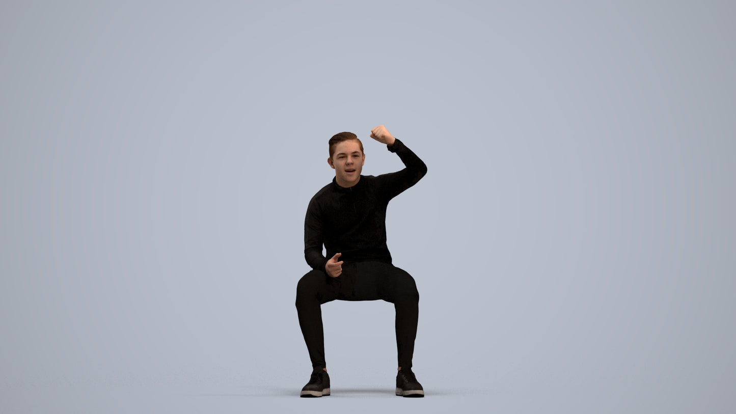 scanned 3D boy casual kids, photogrammetry people for Enscape and V-Ray, standing pose render