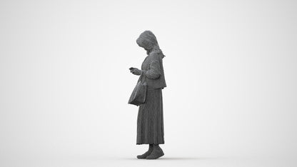 realistic 3D people woman casual standing, render-ready for V-Ray and Corona, FBX OBJ, square thumbnail