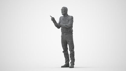 realistic 3D human senior man casual standing, archviz people FBX OBJ for Blender, square thumbnail