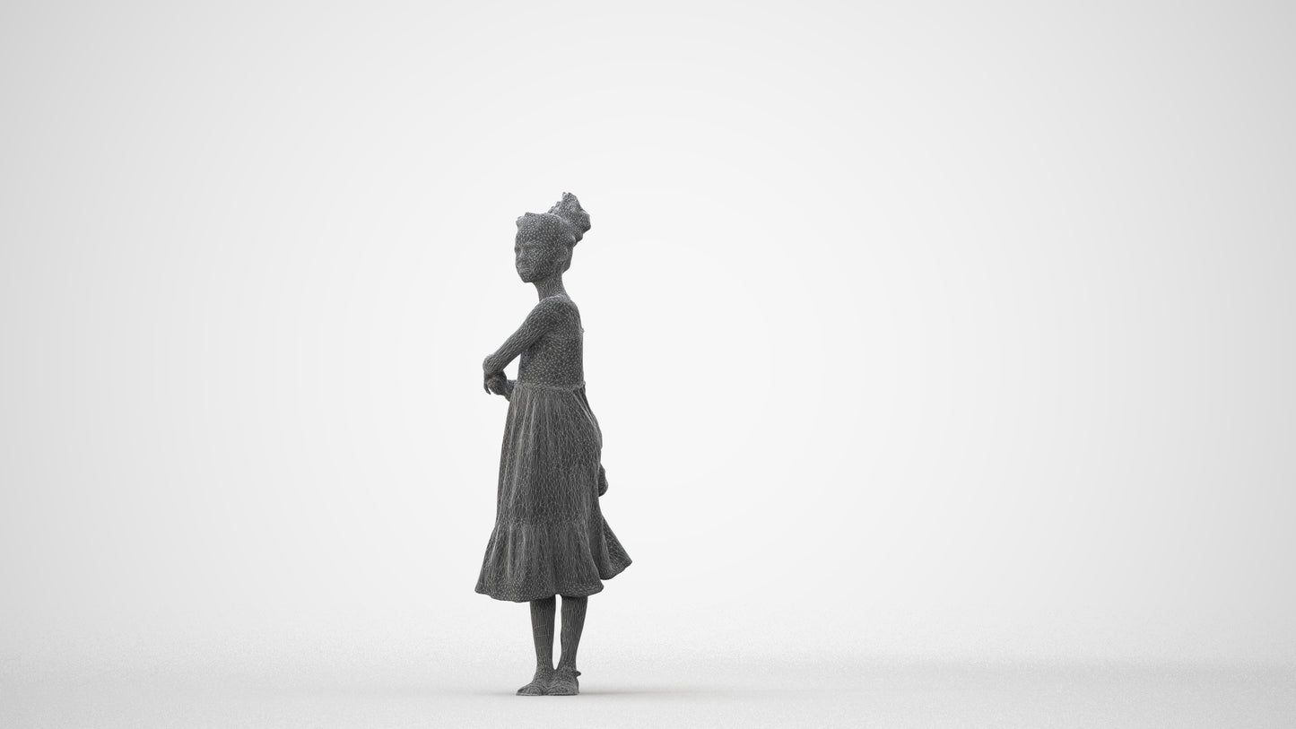 scanned 3D girl casual kids, photogrammetry people for Enscape and V-Ray, square thumbnail