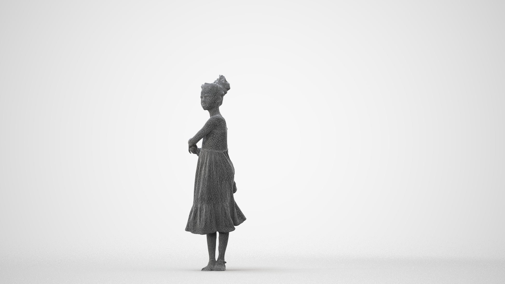 scanned 3D girl casual kids, photogrammetry people for Enscape and V-Ray, square thumbnail