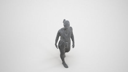 3D human model woman casual walking, photogrammetry scanned person for archviz, wireframe three-quarter view