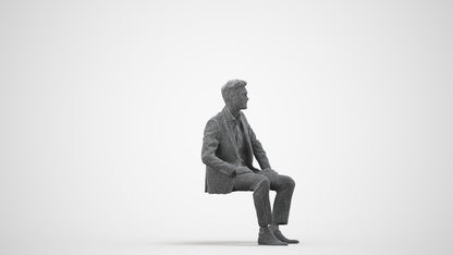 realistic 3D man business pool, scanned archviz people for Blender and 3ds Max, wireframe side view