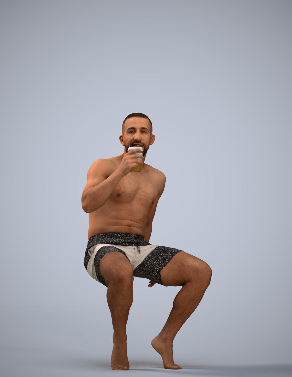 realistic 3D people man pool, render-ready for V-Ray and Corona, FBX OBJ