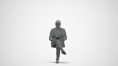 scanned 3D man business, photogrammetry people for Enscape and V-Ray, three-quarter front view render