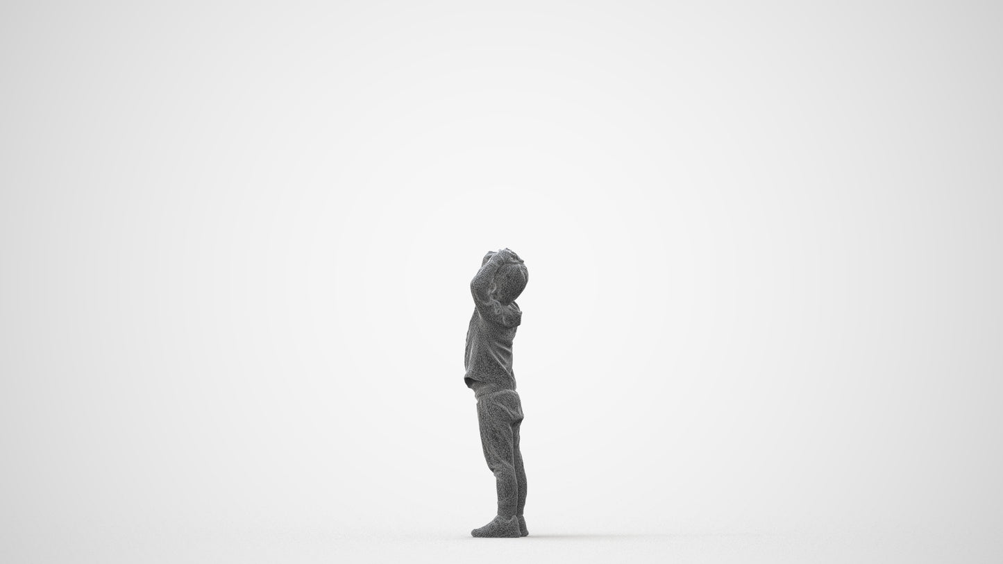 3D scanned boy kids casual, photorealistic archviz people for Enscape and SketchUp, square thumbnail