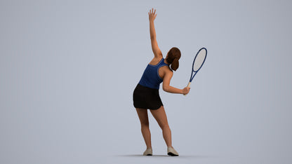 3D human model girl sport, photogrammetry scanned person for archviz, front view render