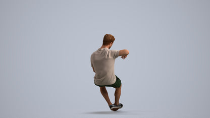 realistic 3D human man casual sitting, archviz people FBX OBJ for Blender, front view render