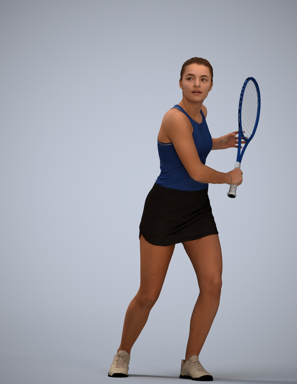 realistic 3D girl sport, scanned archviz people for Blender and 3ds Max