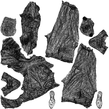 realistic 3D people man business standing, render-ready for V-Ray and Corona, FBX OBJ, wireframe top-down view