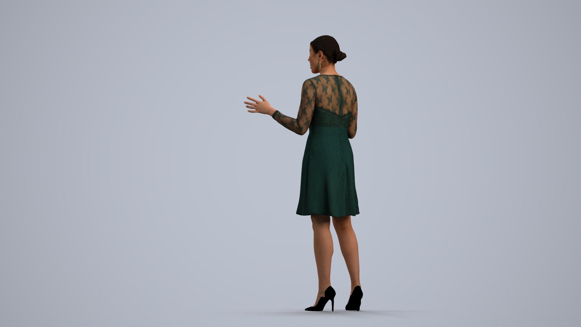 3D scanned woman business formal, photorealistic archviz people for Enscape and SketchUp, front view render