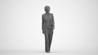 photogrammetry 3D woman business, realistic human model archviz FBX, three-quarter front view render
