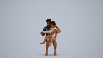 realistic 3D people woman casual kids, render-ready for V-Ray and Corona, FBX OBJ, standing pose render