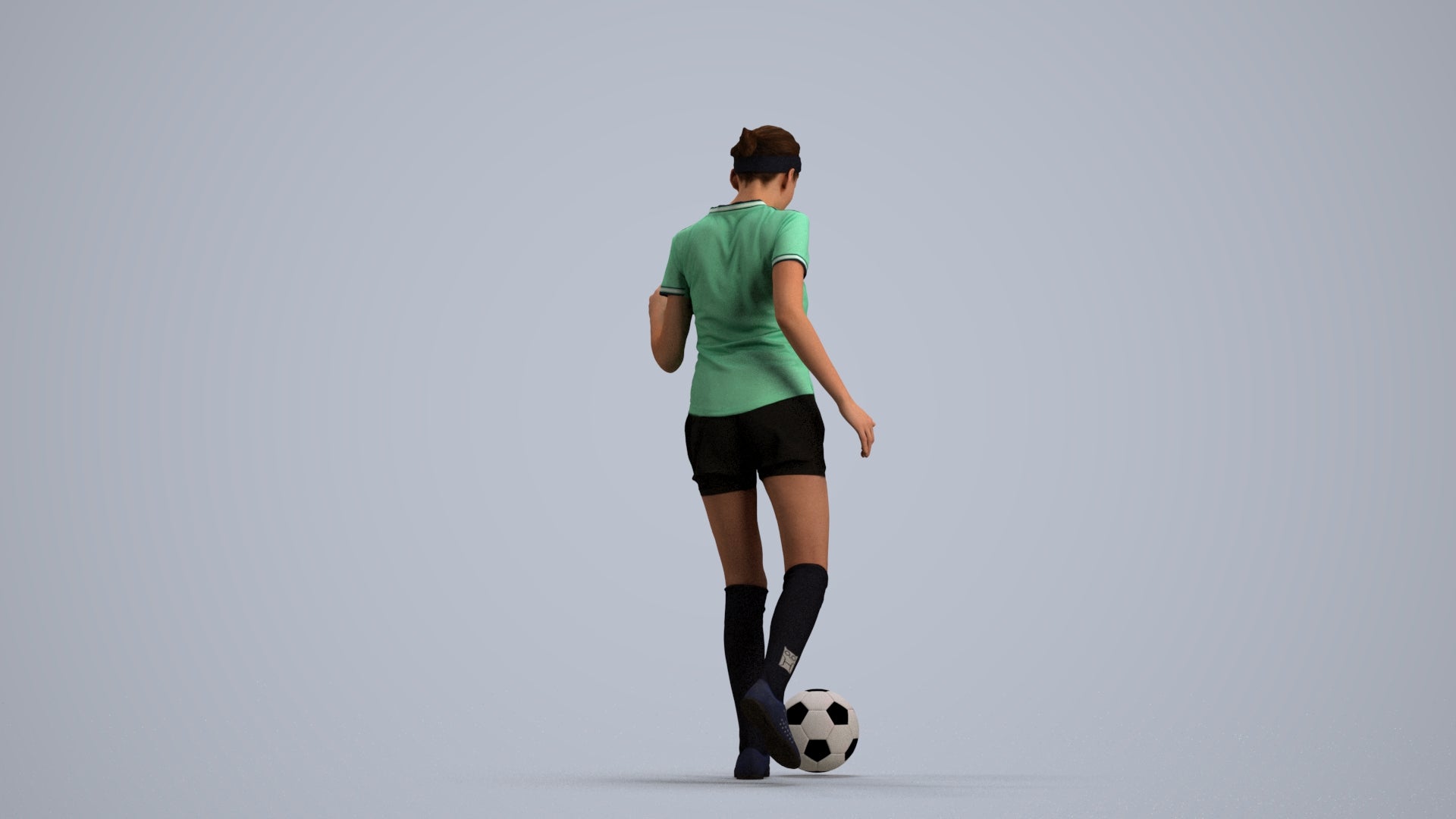 realistic 3D woman sport, scanned archviz people for Blender and 3ds Max, front view render