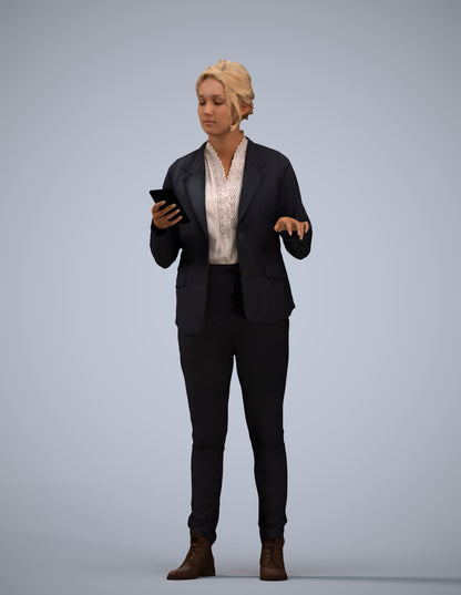 scanned 3D woman business, photogrammetry people for Enscape and V-Ray