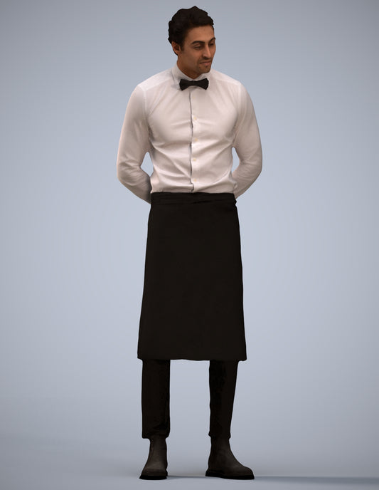 3D human model man hospitality, photogrammetry scanned person for archviz
