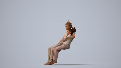 realistic 3D girl kids, scanned archviz people for Blender and 3ds Max, three-quarter view render