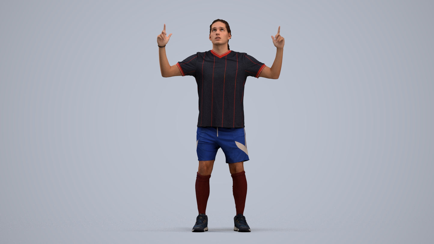 photogrammetry 3D man sport, realistic human model archviz FBX, standing pose render