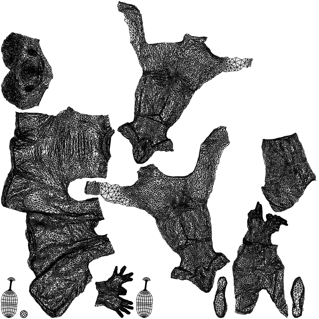 3D scanned man sitting formal, photorealistic archviz people for Enscape and SketchUp, wireframe top-down view