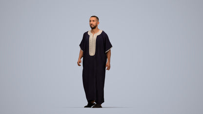 3D scanned man walking, photorealistic archviz people for Enscape and SketchUp, top-down view render