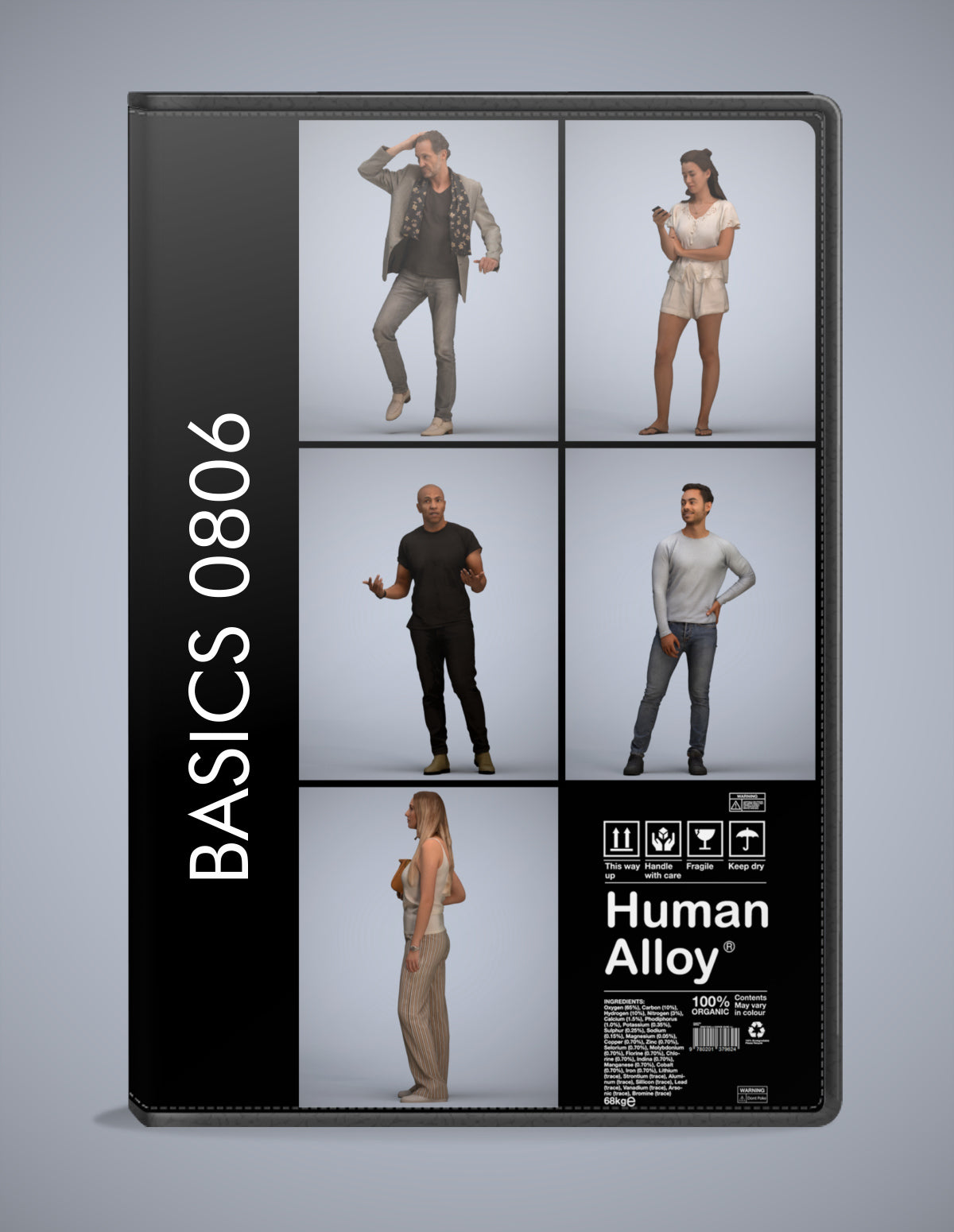 3D people models standing bundle, 5 scanned humans for 3ds Max rendering