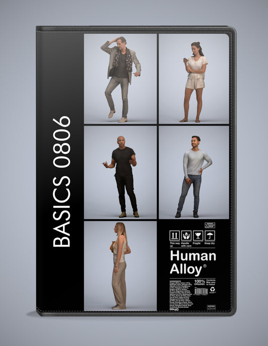 3D people models standing bundle, 5 scanned humans for 3ds Max rendering