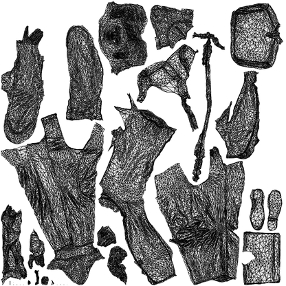 scanned 3D woman business walking, photogrammetry people for Enscape and V-Ray, wireframe top-down view