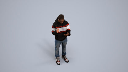 realistic 3D people boy casual kids, render-ready for V-Ray and Corona, FBX OBJ, back view render