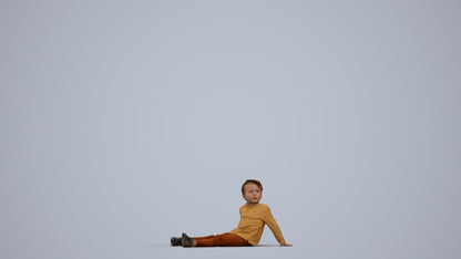realistic 3D boy casual kids, scanned archviz people for Blender and 3ds Max, standing pose render