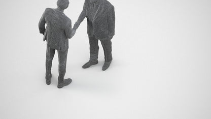 scanned 3D man business, photogrammetry people for Enscape and V-Ray, wireframe three-quarter view