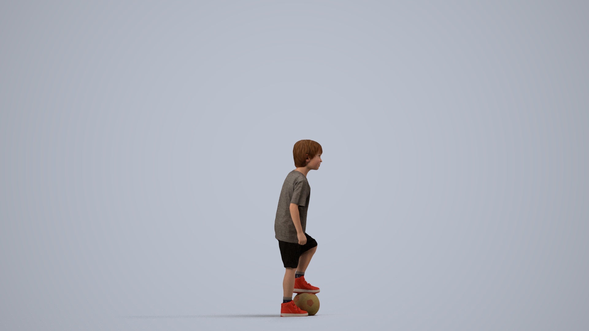 photogrammetry 3D boy casual kids, realistic human model archviz FBX, side view render
