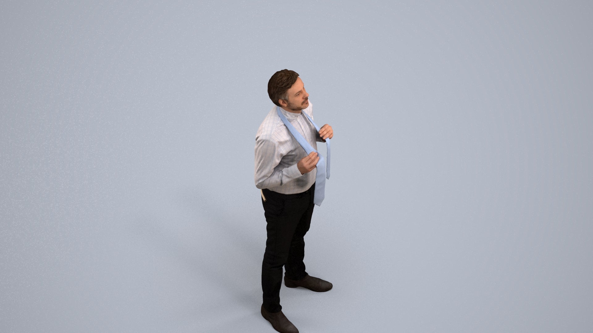 realistic 3D people man business mix, render-ready for V-Ray and Corona, FBX OBJ, back view render