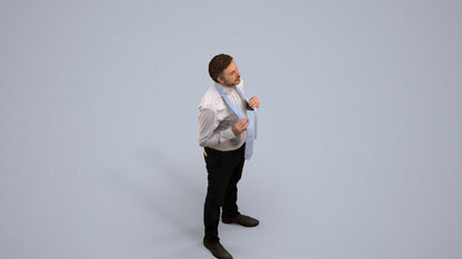 realistic 3D people man business mix, render-ready for V-Ray and Corona, FBX OBJ, back view render