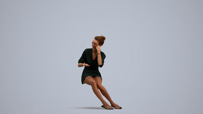 realistic 3D human woman casual sitting, archviz people FBX OBJ for Blender, standing pose render