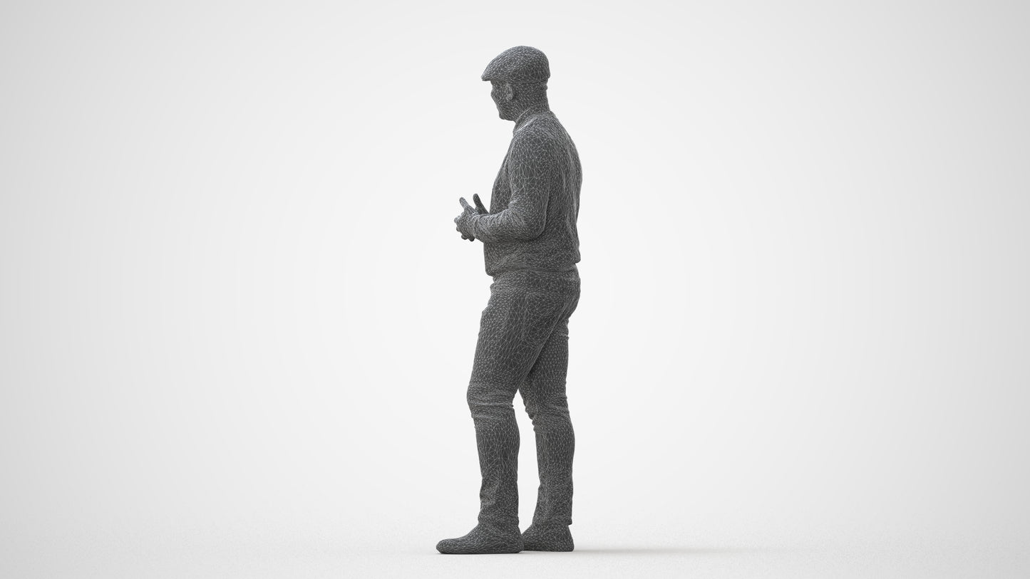 realistic 3D man casual standing, scanned archviz people for Blender and 3ds Max, square thumbnail