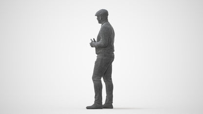 realistic 3D man casual standing, scanned archviz people for Blender and 3ds Max, square thumbnail