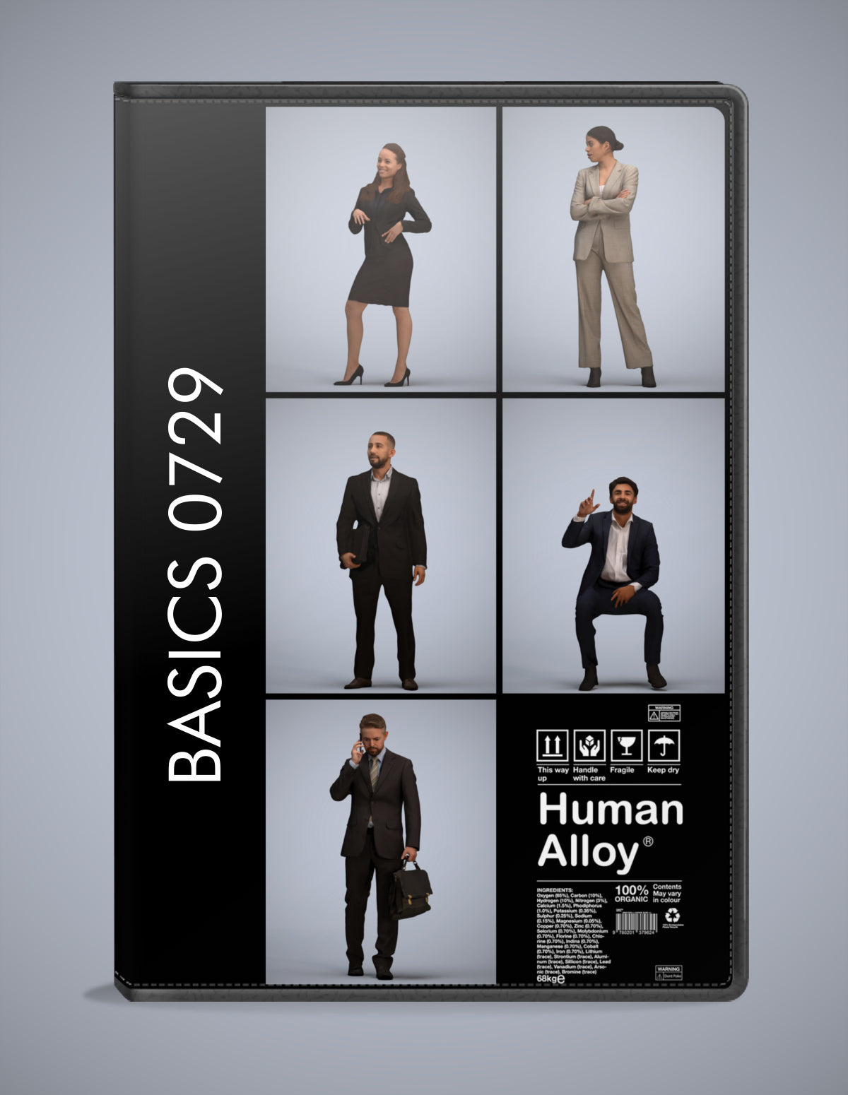 scanned 3D people business collection, 5 photogrammetry models for Enscape and V-Ray
