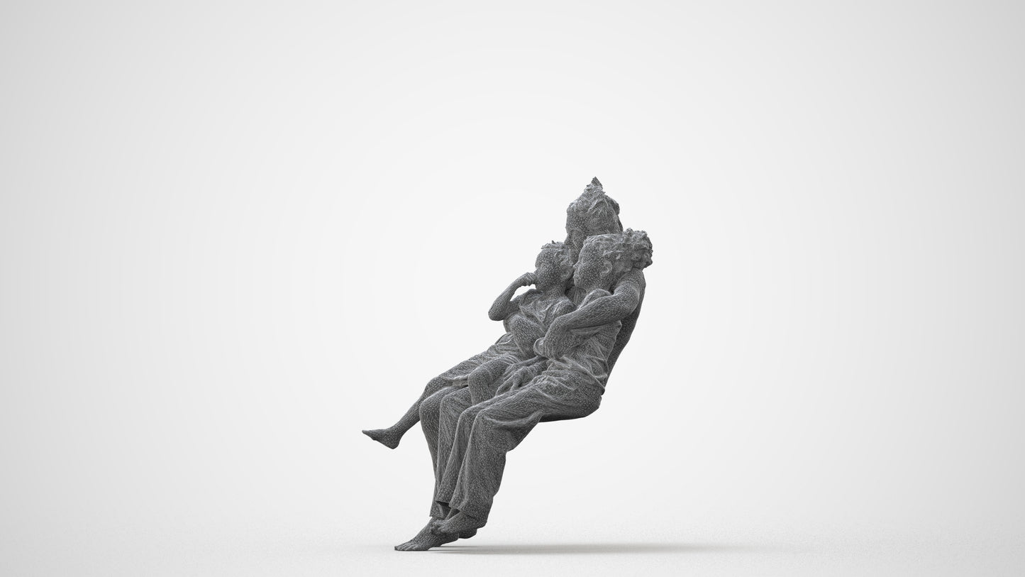 realistic 3D human girl kids, archviz people FBX OBJ for Blender, square thumbnail