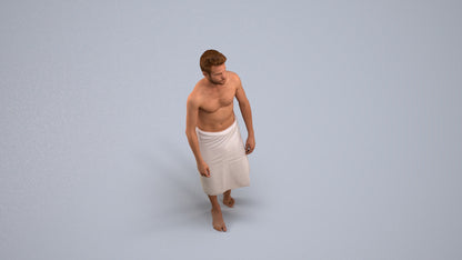 photogrammetry 3D man sport, realistic human model archviz FBX, back view render