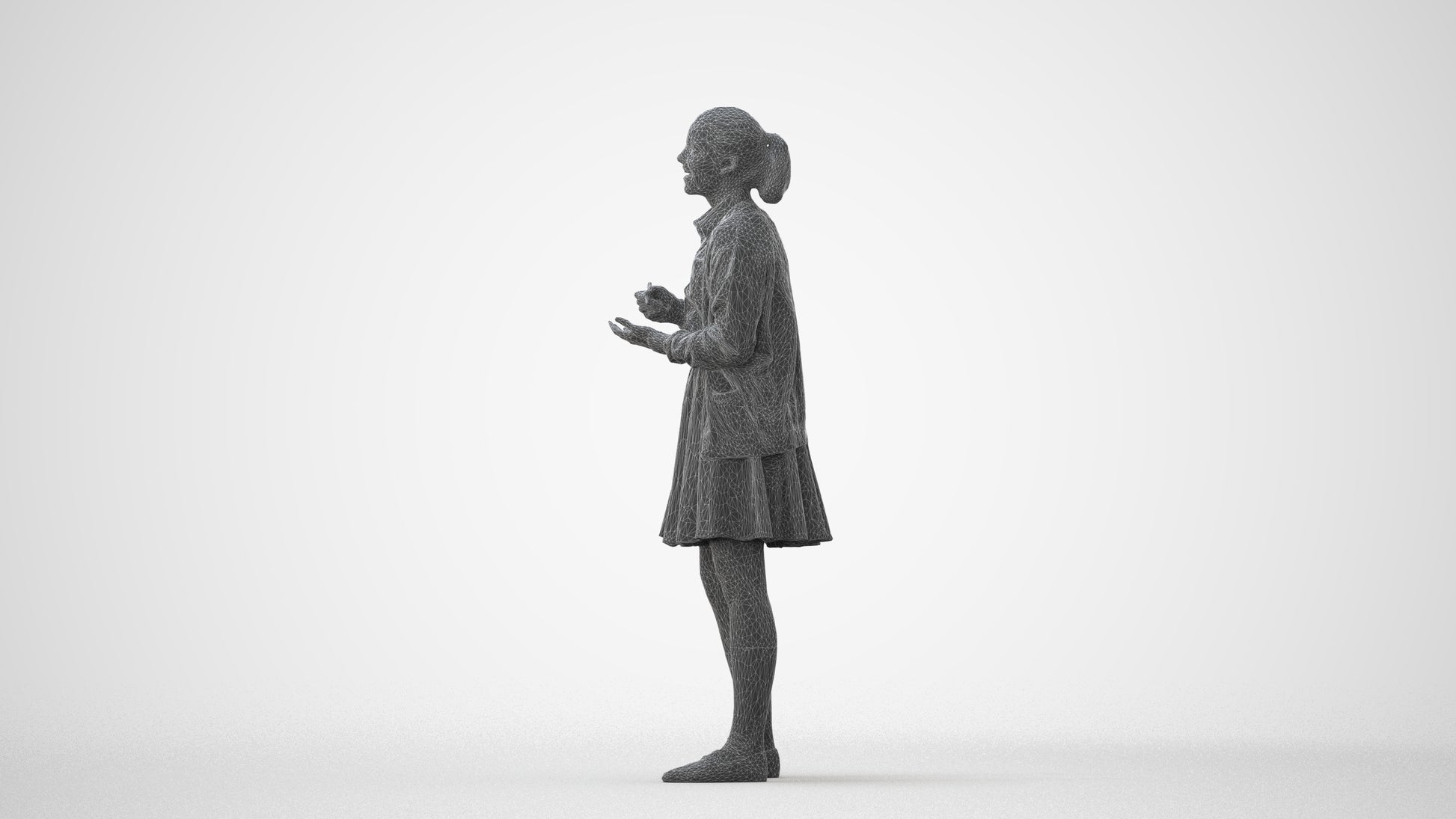 realistic 3D human girl kids, archviz people FBX OBJ for Blender, square thumbnail