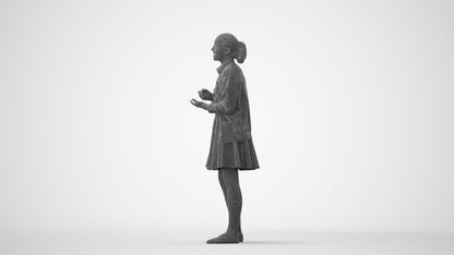 realistic 3D human girl kids, archviz people FBX OBJ for Blender, square thumbnail