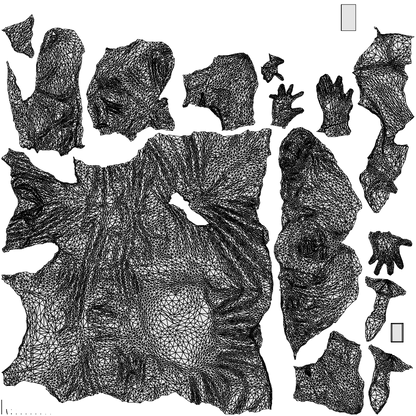 3D scanned woman sitting casual, photorealistic archviz people for Enscape and SketchUp, wireframe top-down view