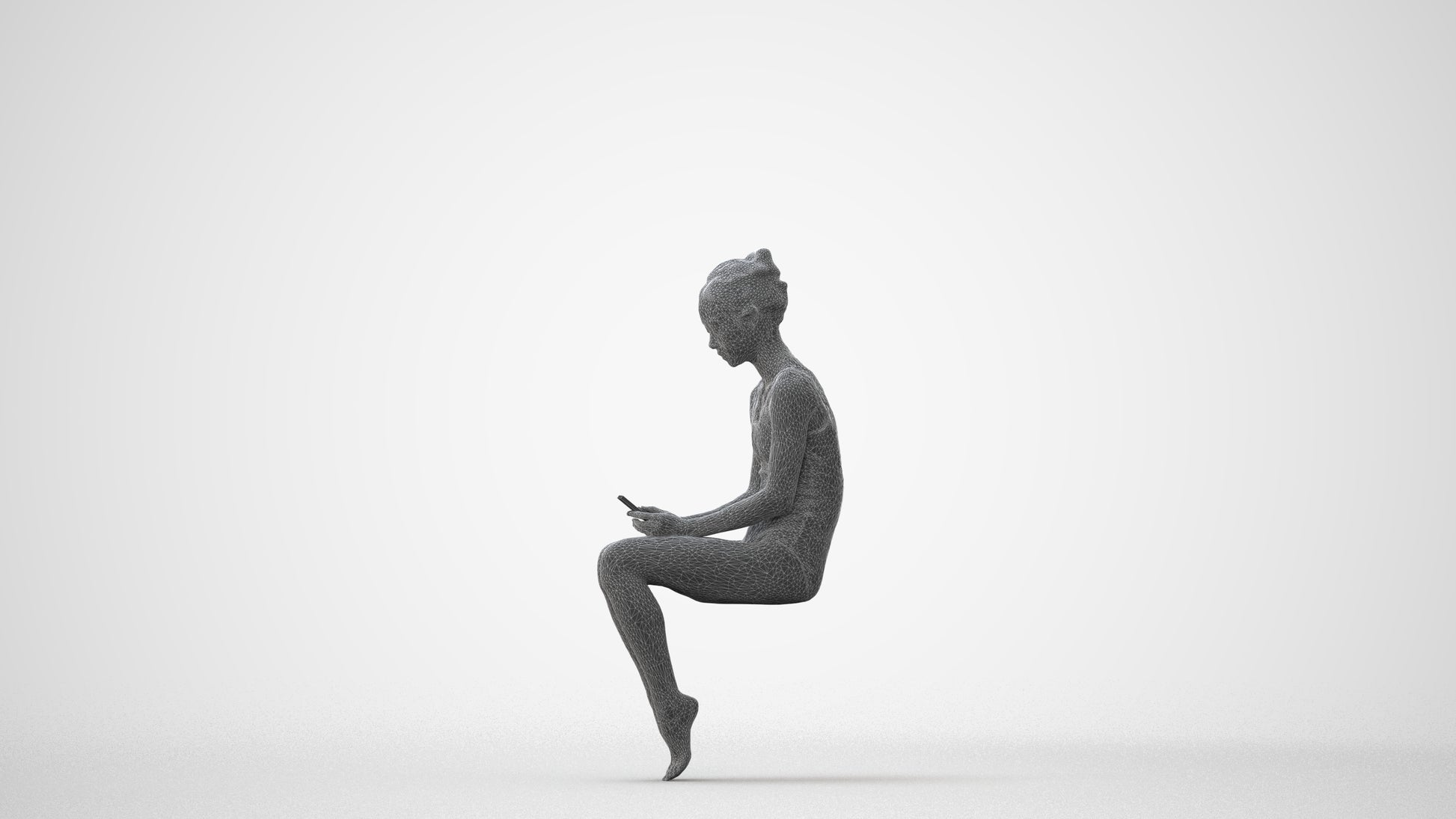 realistic 3D human woman casual pool, archviz people FBX OBJ for Blender, square thumbnail